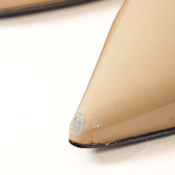 Miu Miu Cream Vernice Leather Pointed-Toe Pumps - Picture 7 of 9